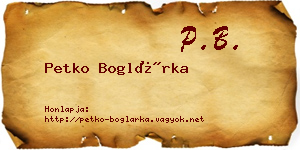 Petko Boglárka névjegykártya